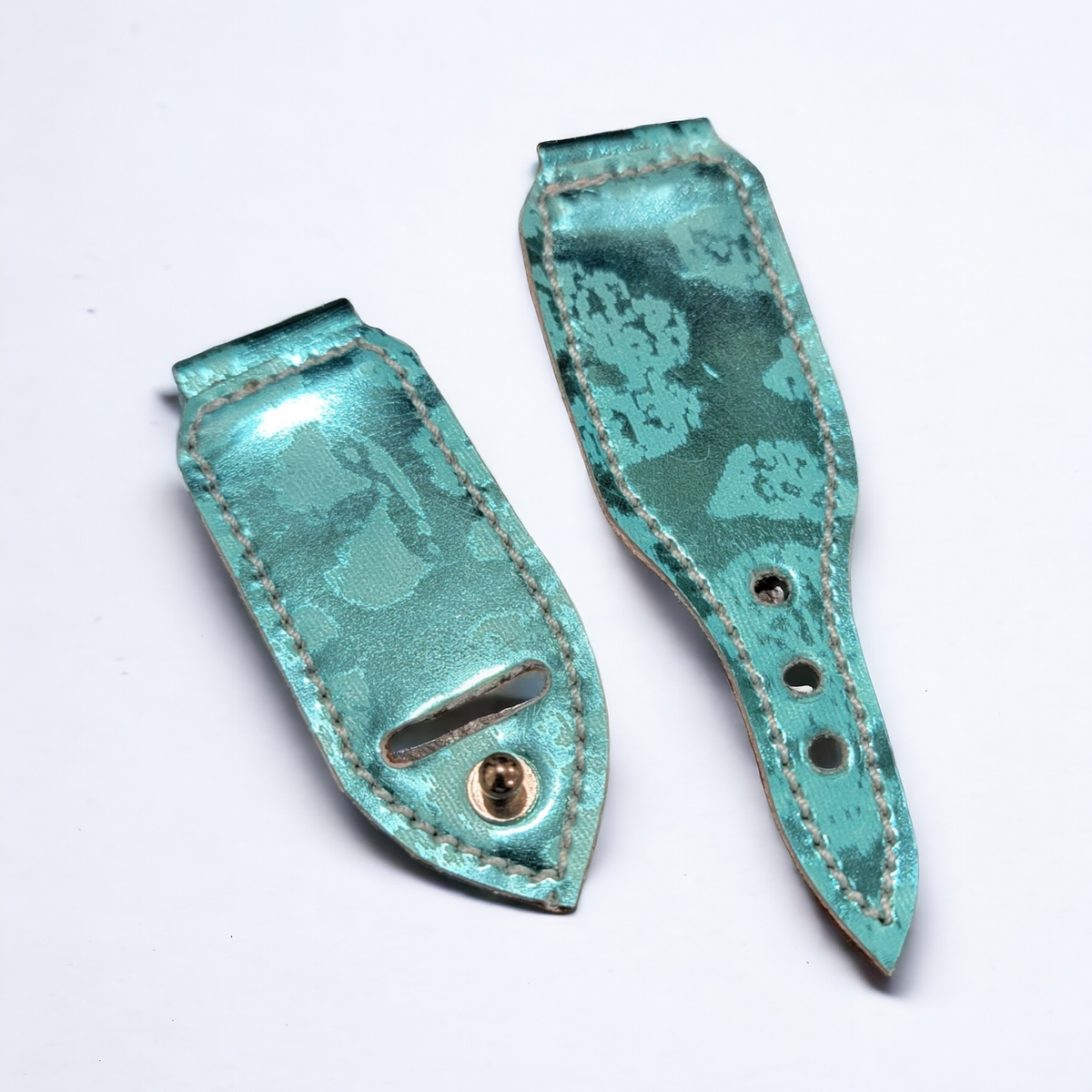 SMALL Apple Watch Band Metallic Teal Lonesome Ranch Leather
