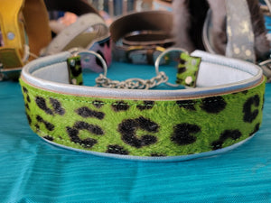 Green Padded Cowhide Collar