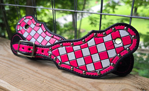 Pink Checkered Spur Straps