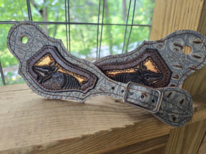 PREORDER CUSTOM Overlay/tooled Patch Spur Straps