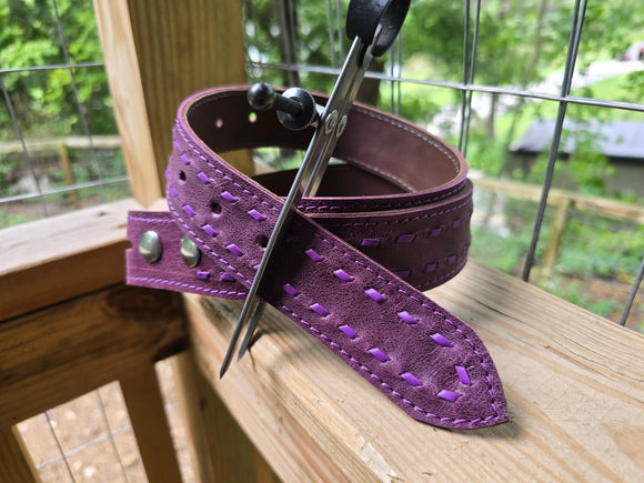 Purple Buckstitched Belt