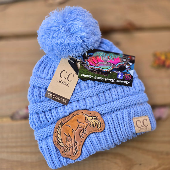 KIDS CC Beanie -Bucking Palomino