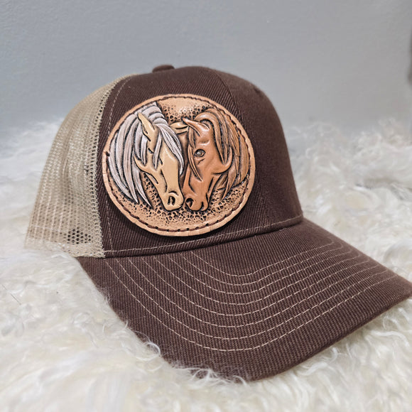 Brown Trucker Hat - Horses