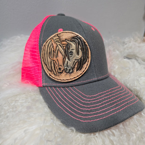 Pink Trucker Hat - Horses