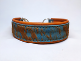 Blue Brindle Orange Padded Martingale