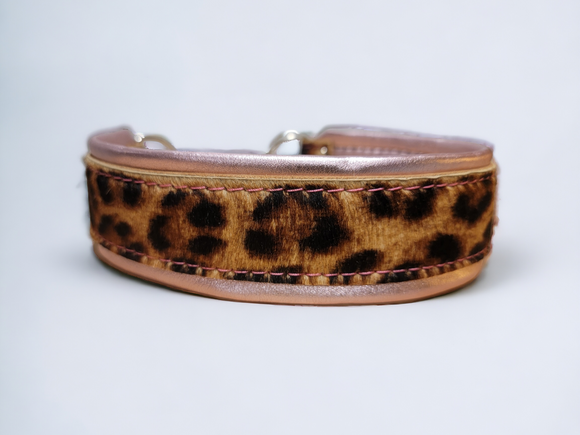 Leopard Cowhide Pink Padded Martingale