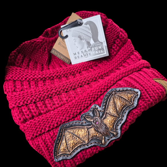 Dark Red Beanie - Bat