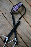 Classic Headstall - Purple Glitter Glow Web