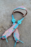 Browband Headstall - Turquoise & Rose Gold