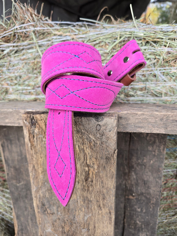 Gunslinger Stitch Suede Belt Size 28