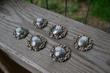 Spider Conchos - Saddle Set - Topaz