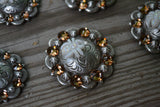 Spider Conchos - Saddle Set - Topaz