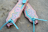 Browband Headstall - Turquoise & Rose Gold
