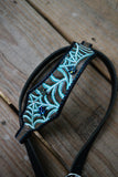 Classic Headstall - Teal Glitter Glow Web