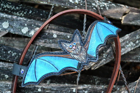 Batty Headstall - One Ear - Blue